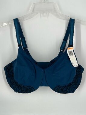Olga® Underwire Bra Luxury Lift Positively Fitting Teal 35063 sz 36 DD